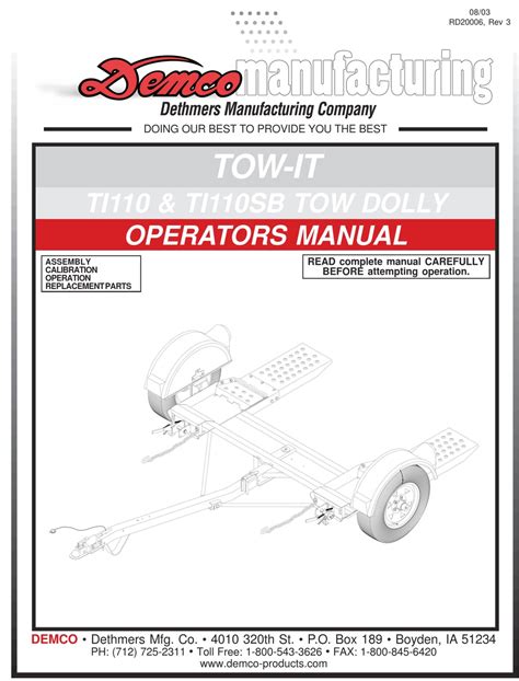 demco tow dolly pdf manual